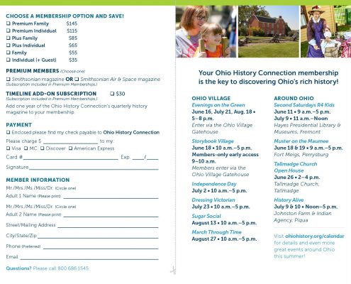 Ohio History Connection membership brochure