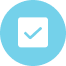 Icon, white checkbox on a blue circle