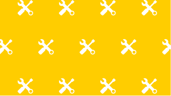 Yellow field with repeating screwdriver and wrench icons.